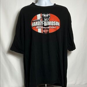Harley-Davidson Black Orange Men's T Shirt Short Sleeve Size 4XL Ocala Florida